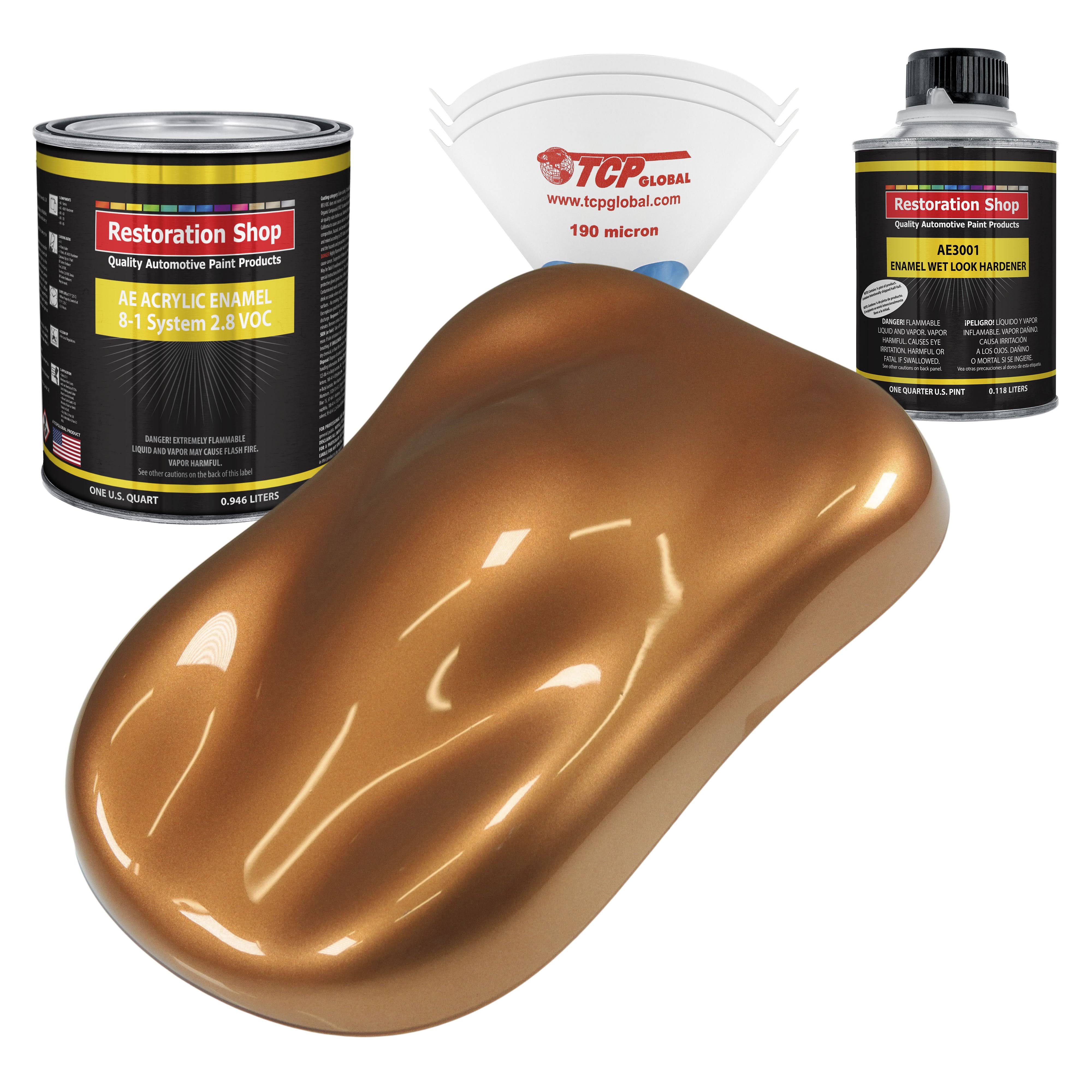 Ginger Metallic Acrylic Enamel Single Stage Car Auto Paint Quart Kit - Restoration Shop, Brown