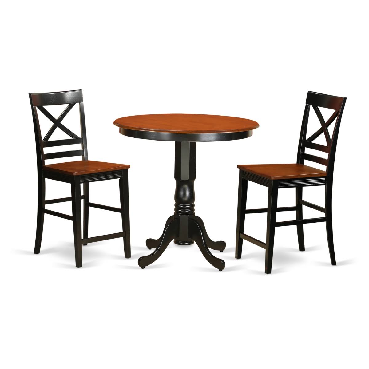 Dining Counter Height Pub Table u0026 2 Kitchen Bar Stool Black Finish HO291042