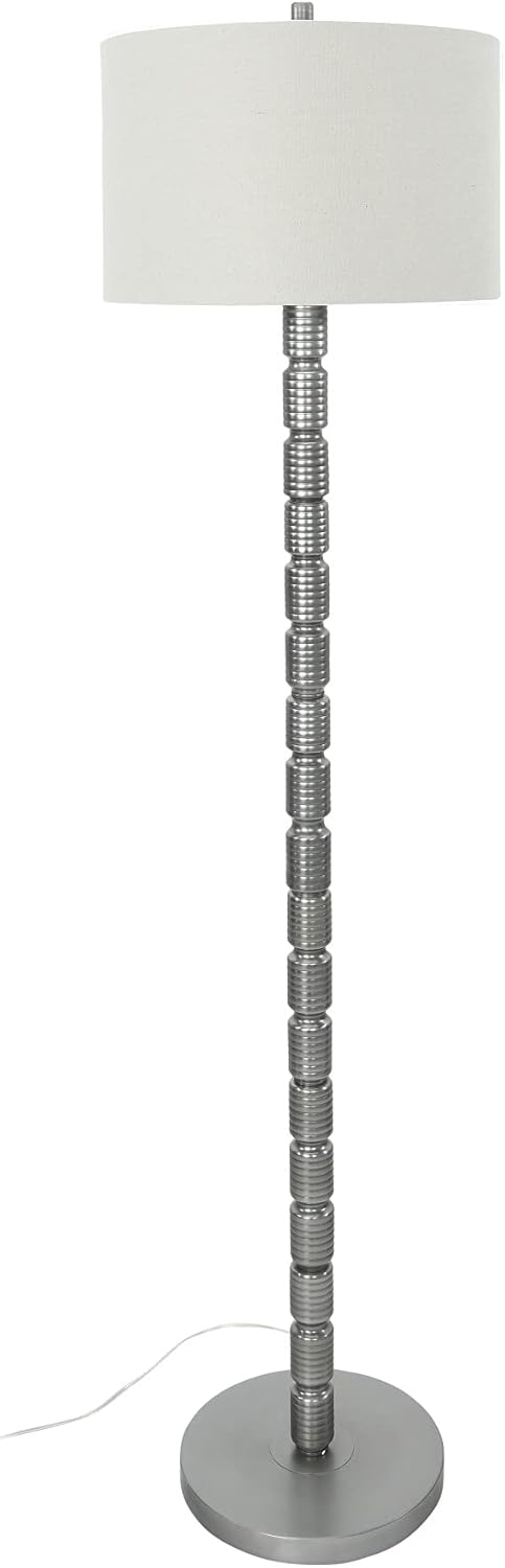 Creative Co-Op EC0330 Faceted Metal Floor Lamp with Stacked Column Design, 66.5 Inch, Matte Golden Bronze