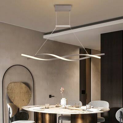 Modern Gray LED Chandelier, Height Adjustable, Gray-Black. Orren Ellis