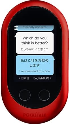Pocketalk Classic Language Translator Device - Portable Two-Way Voice Interpreter - 82 Language Smart Translations in Real Time (Black)