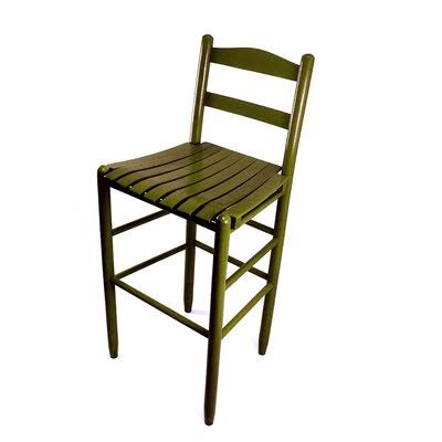 Pellegrin Ladderback 30x22 Patio Bar Stool Gracie Oaks Frame Color: Olive