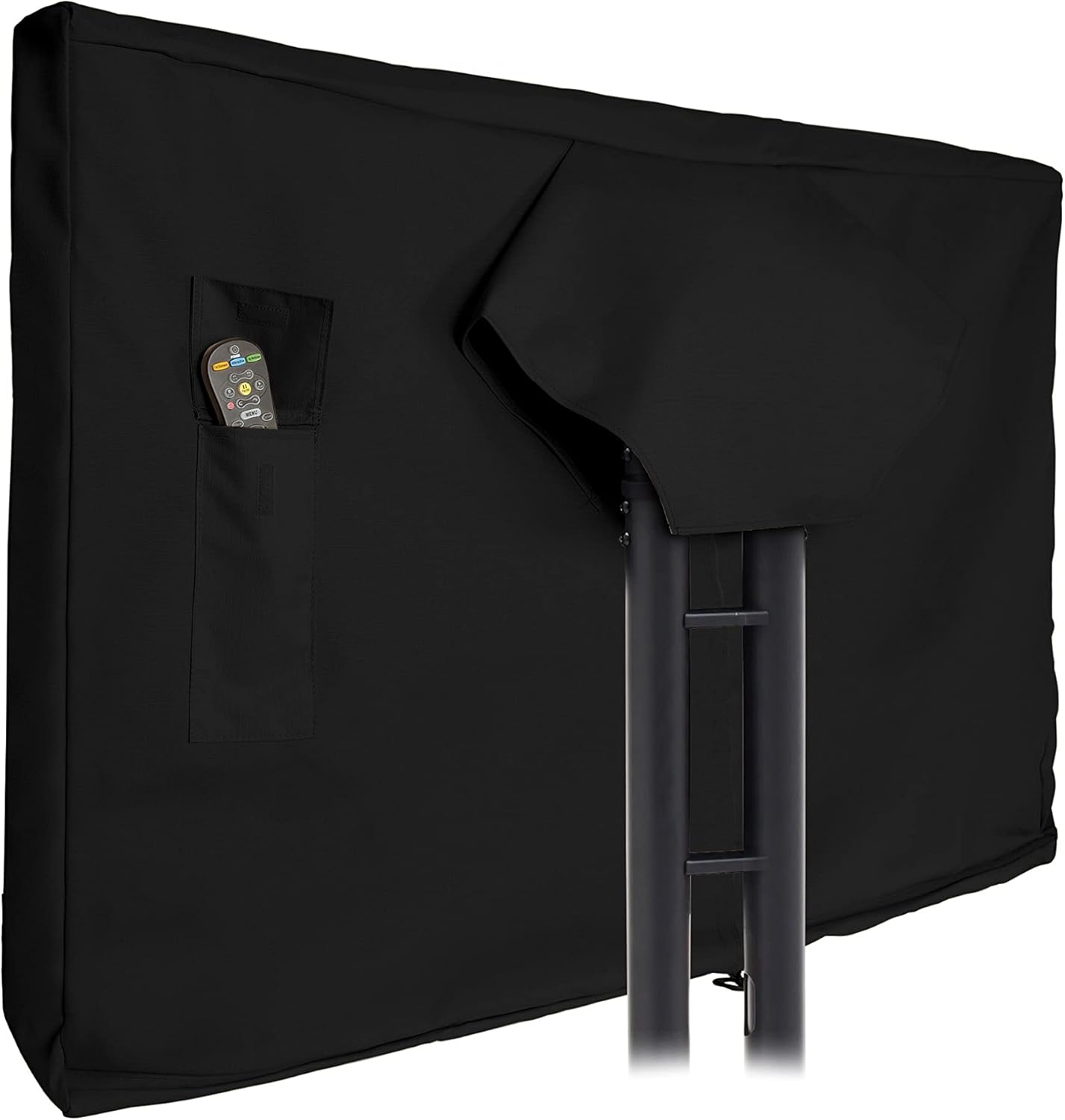 Covermates Outdoor Full TV Cover &ndash; Up to 70 Inches, Durable Polyester, Weatherproof, Dustproof, Remote Pouch, Outdoor TV Covers-Black