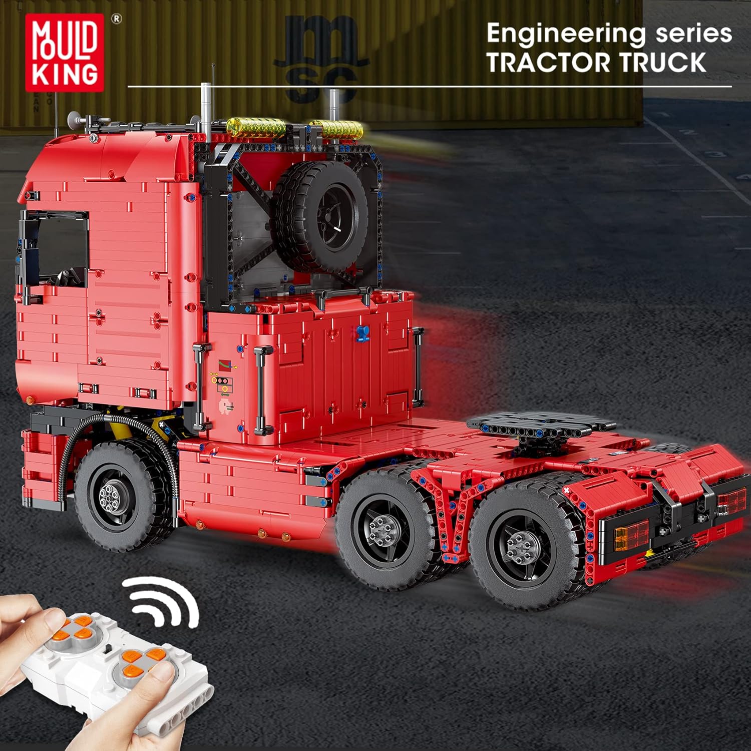 Mould King 19005 Tractor Truck Block Kits Model, MOC Building Blocks Set to Build , Gift for Kids Age 8+/Adult Collections Enthusiasts(4825 Pieces with Motor/APP Remote Control)