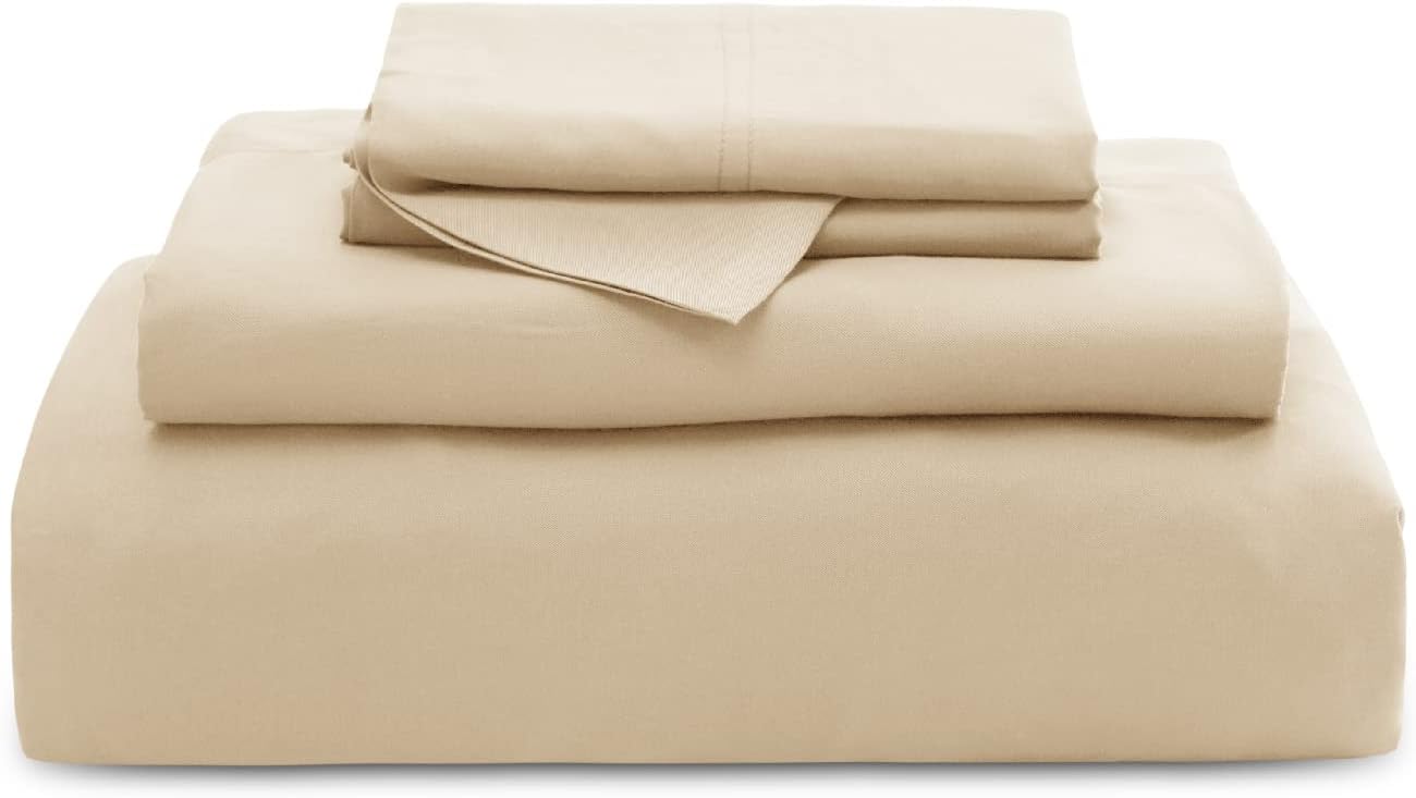 Bedsure 100% Bamboo Sheets Queen Grey - Deep Pocket Queen Sheets Set Up to 16 inches Mattress , Cooling Sheets Set 4PCs for Queen Size Bed Super Soft Breathable Pack of 2