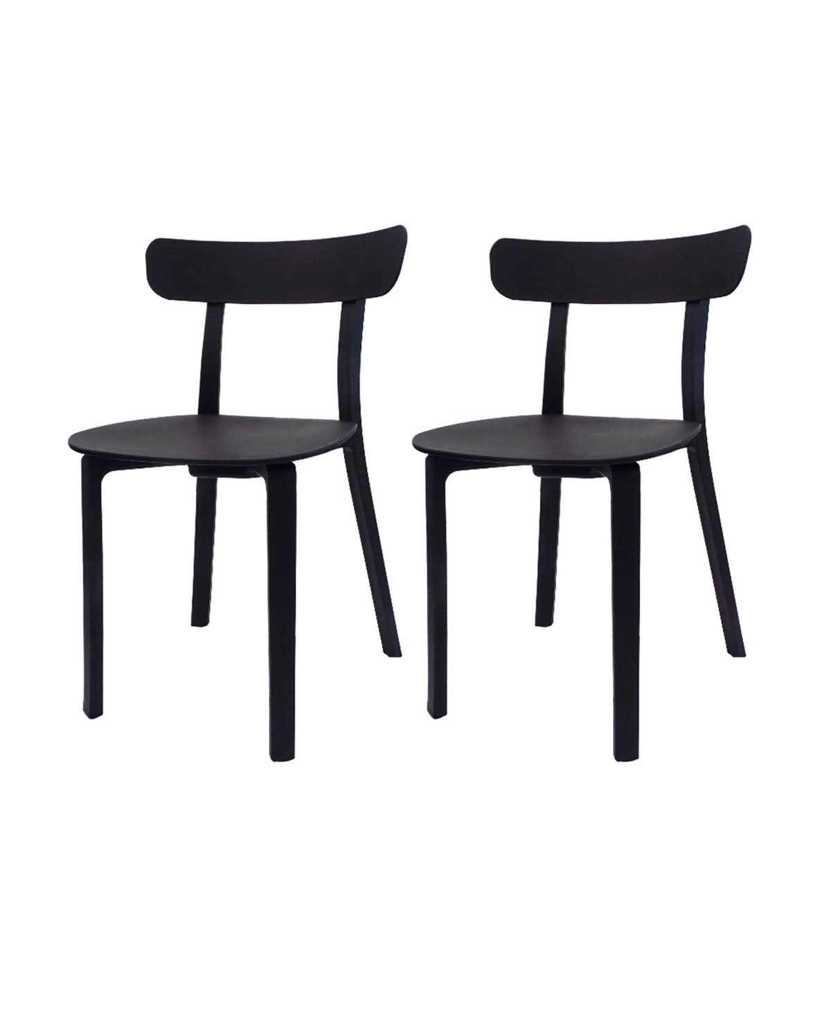 Toppy Long Horn Dining Chair, Set of 2 - Black
