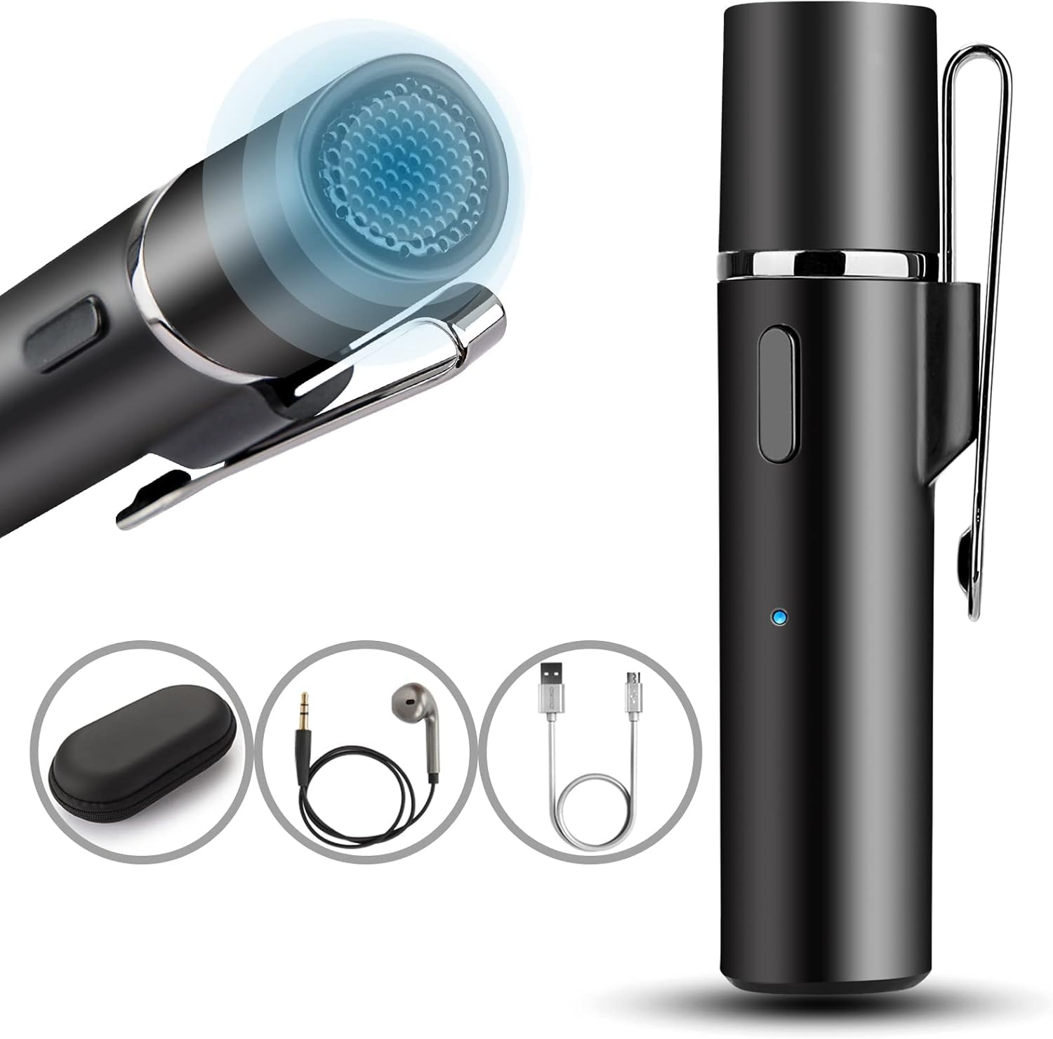 Koolertron Wireless Lavalier Microphone,SmartMic Wireless Lapel Smart 48KHz Lapel Clip-on Mic for YouTube Video Interview Teaching Conference Lecture -Noise Reduction/Auto Transcription/Auto Sync