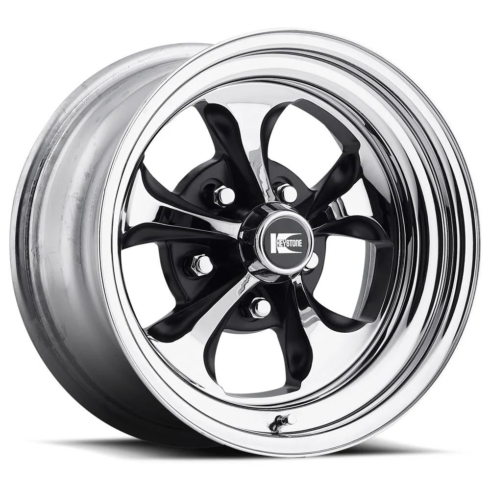 Cragar 32c Keystone Klassic 15x6 5x114.3/5x120.7 -03et Chrome Plated Black Wheel