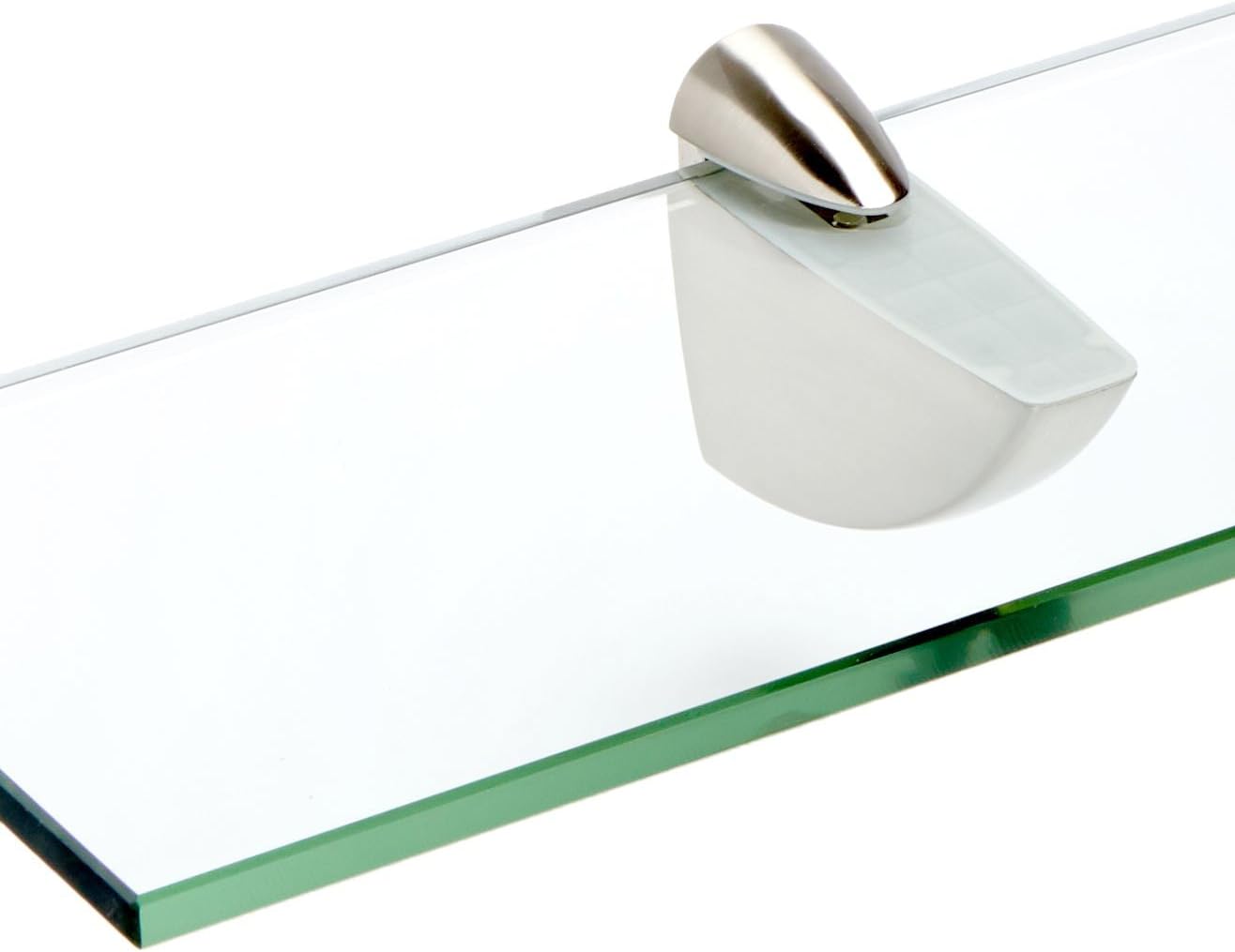 Spancraft Glass Oriole Glass Shelf, Brushed Steel, 4.75 x 12 Pack of 2