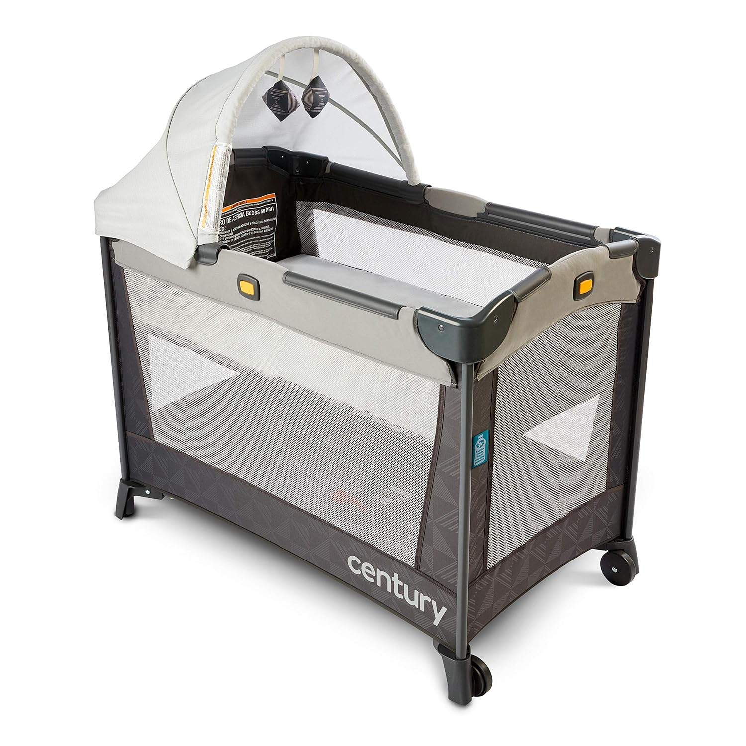 Century Travel On LX 2-in-1 Compact Playard with Bassinet, Playpen with Sheet Included, Metro