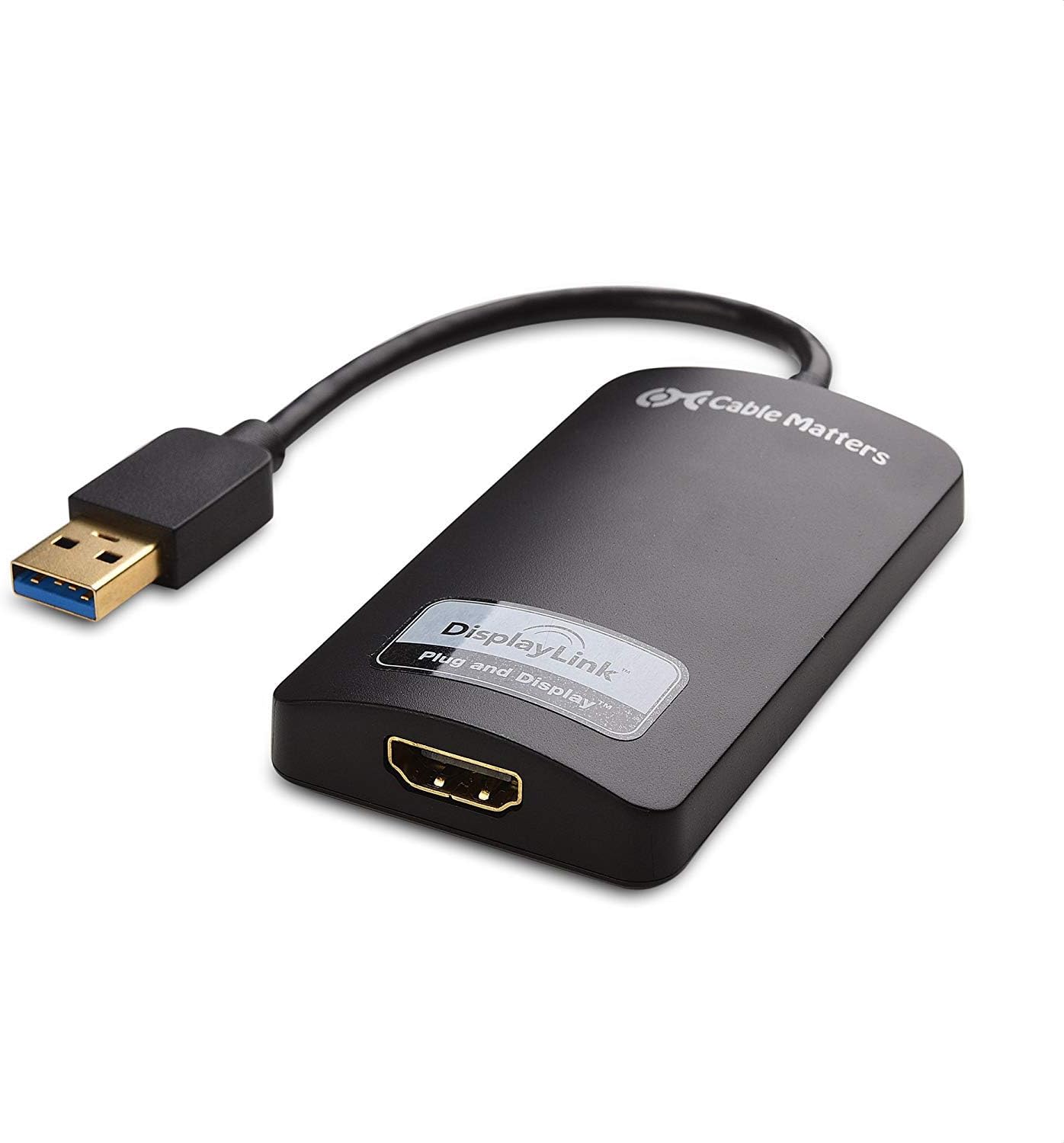Cable Matters SuperSpeed USB 3.0 to HDMI Adapter (USB to HDMI Adapter) for Windows up to 1440p in Black Pack of 2