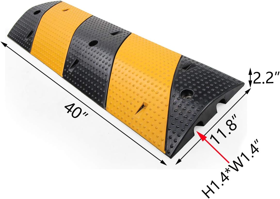 Scinotec Rubber Speed Bumps 2 Pack 2 Channel 22000Lbs Load Capacity 40