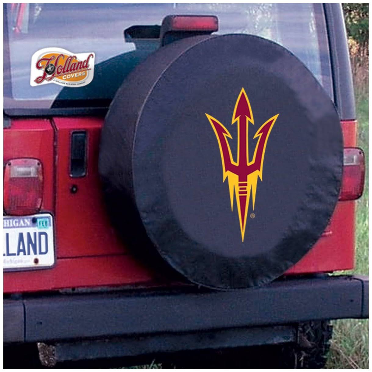 Arizona State Large Tire Cover (Black) with Pitchfork Logo