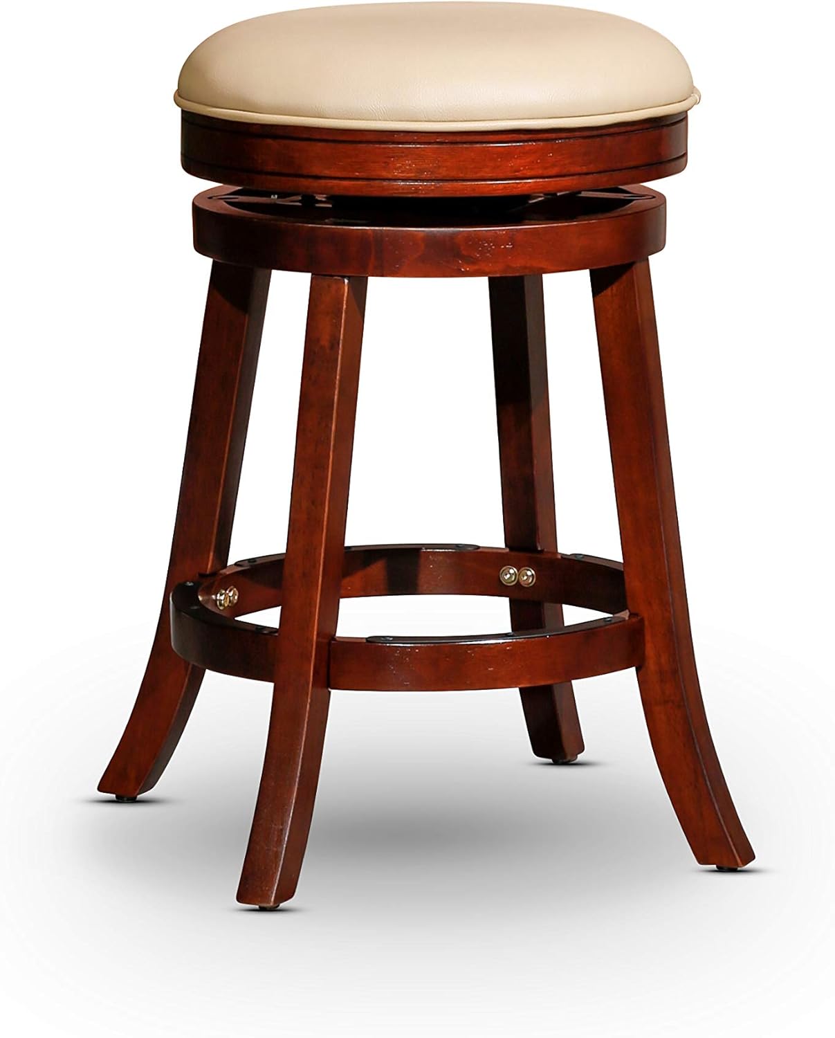 DTY Indoor Living Creede Backless Swivel Stool, Weathered Gray Finish, 24