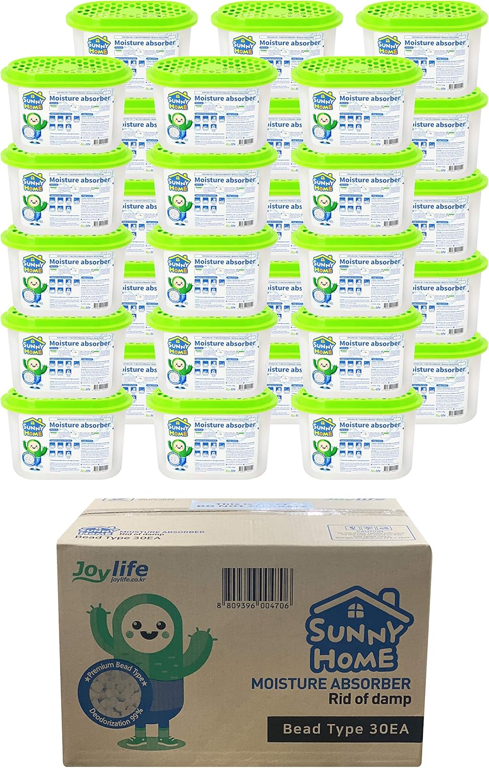 SUNNY HOME Moisture Absorber (30 Packs) 9.17oz Unscented for Home. Odor Eliminator, Dehumidifier, and Deodorizer for Closet, Bathroom, Kitchen (30) Pack of 2