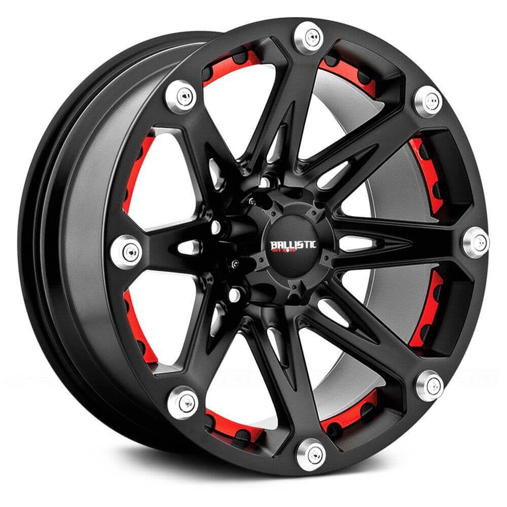 Ballistic Jester 814 Wheel Rim 17x9 6x135 -12mm Offset Flat Black