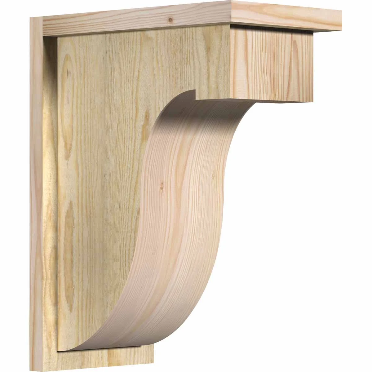 8x22W x 14x22D x 18x22H Del Monte Rough Sawn Corbel w/Backplate, Douglas Fir