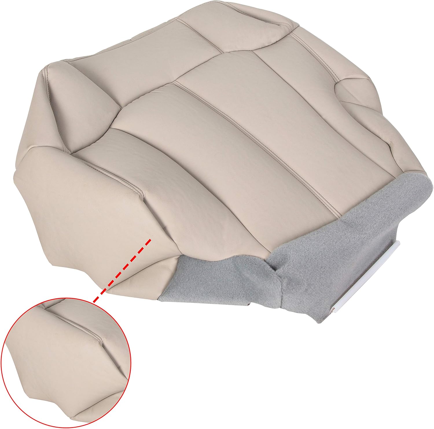 ECOTRIC Driver Bottom Leather Seat Cover Compatible with 1999-2002 Chevy Tahoe Suburban Tan 522 Pack of 2