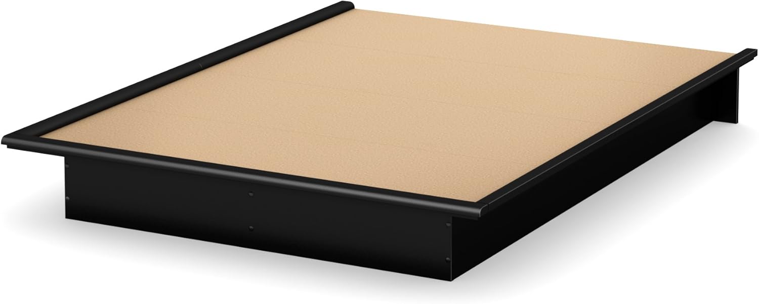 South Shore Platform Bed in Black (Full - 77.25 in. L x 58 in. W x 9.75 in. H)