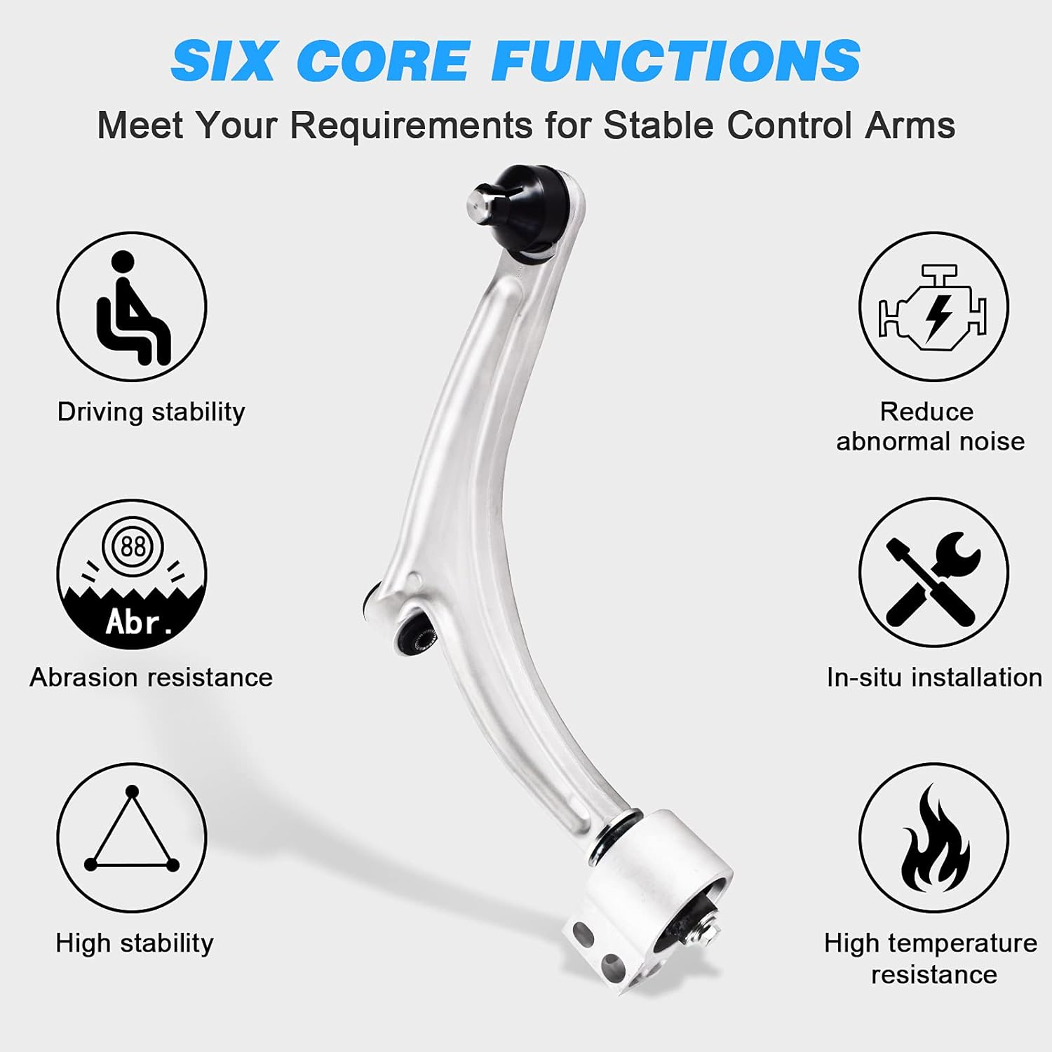 nifeida 6Pcs Front Lower Control Arm Kit Compatible with 2004-2009 Chevrolet Malibu, 2005-2010 Pontiac G6, 2007-2009 Saturn Aura Suspension Assembly