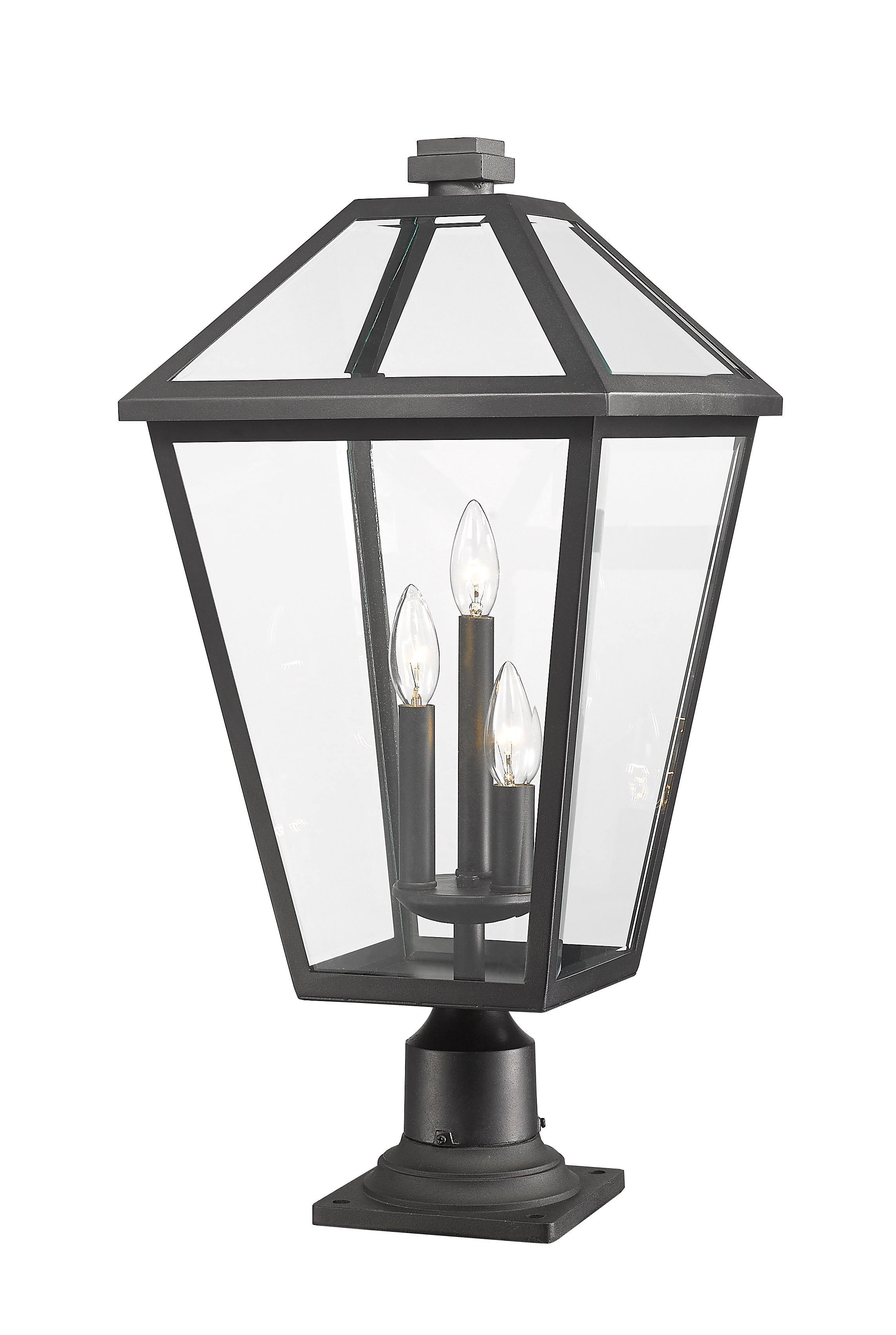 Z-Lite 579PHXLR-533PM-BK Black 3 Light Outdoor Pier Mounted Fixture
