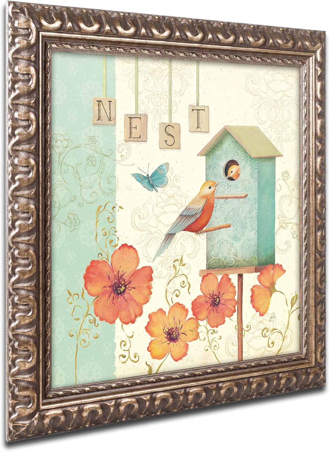 Welcome Home IV Artwork by Daphne Brissonnet, 11 by 11-Inch, Gold Ornate Frame Pack of 2