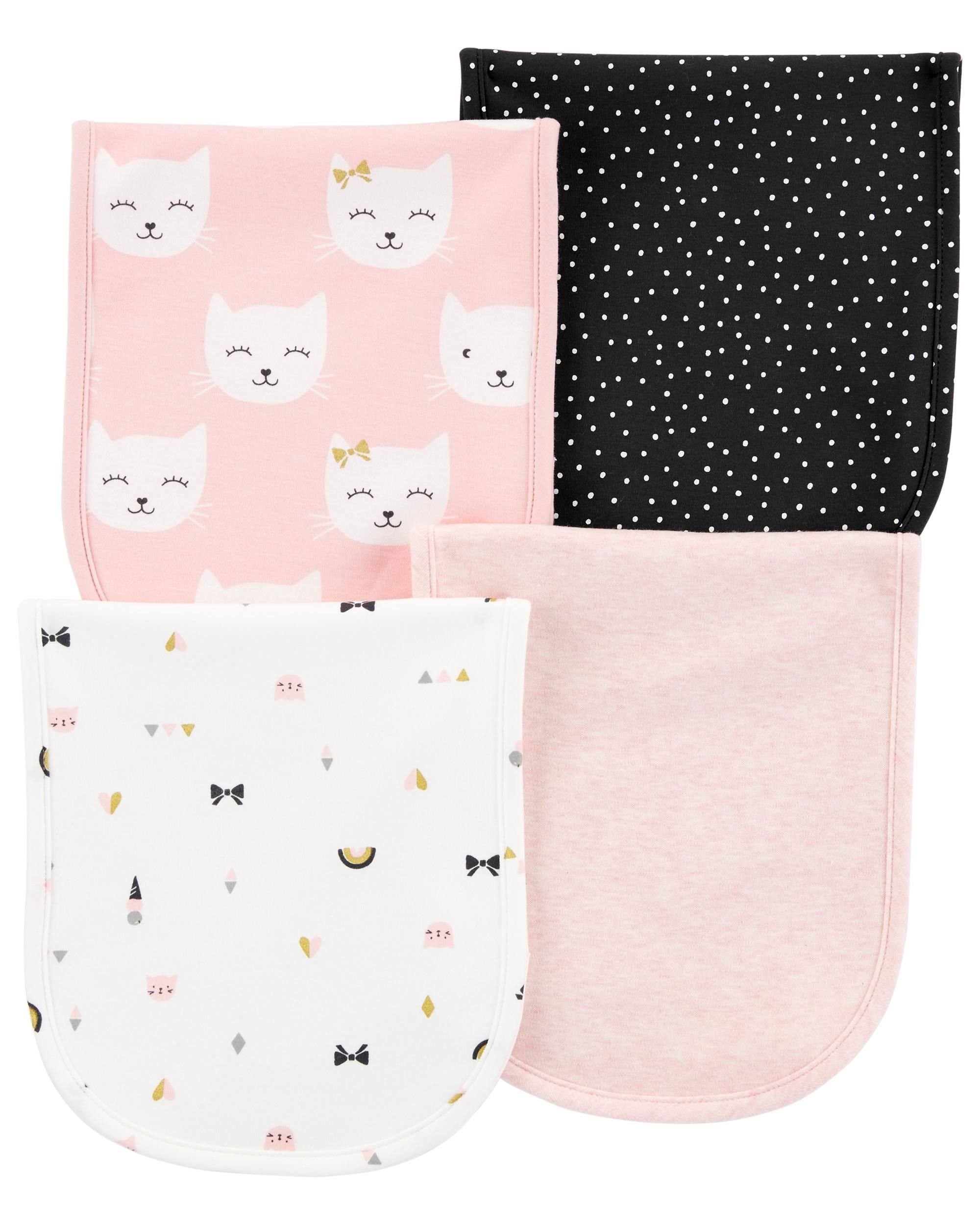 Carter&s Baby Girls 4-Pack Printed Burp Cloths - Pink