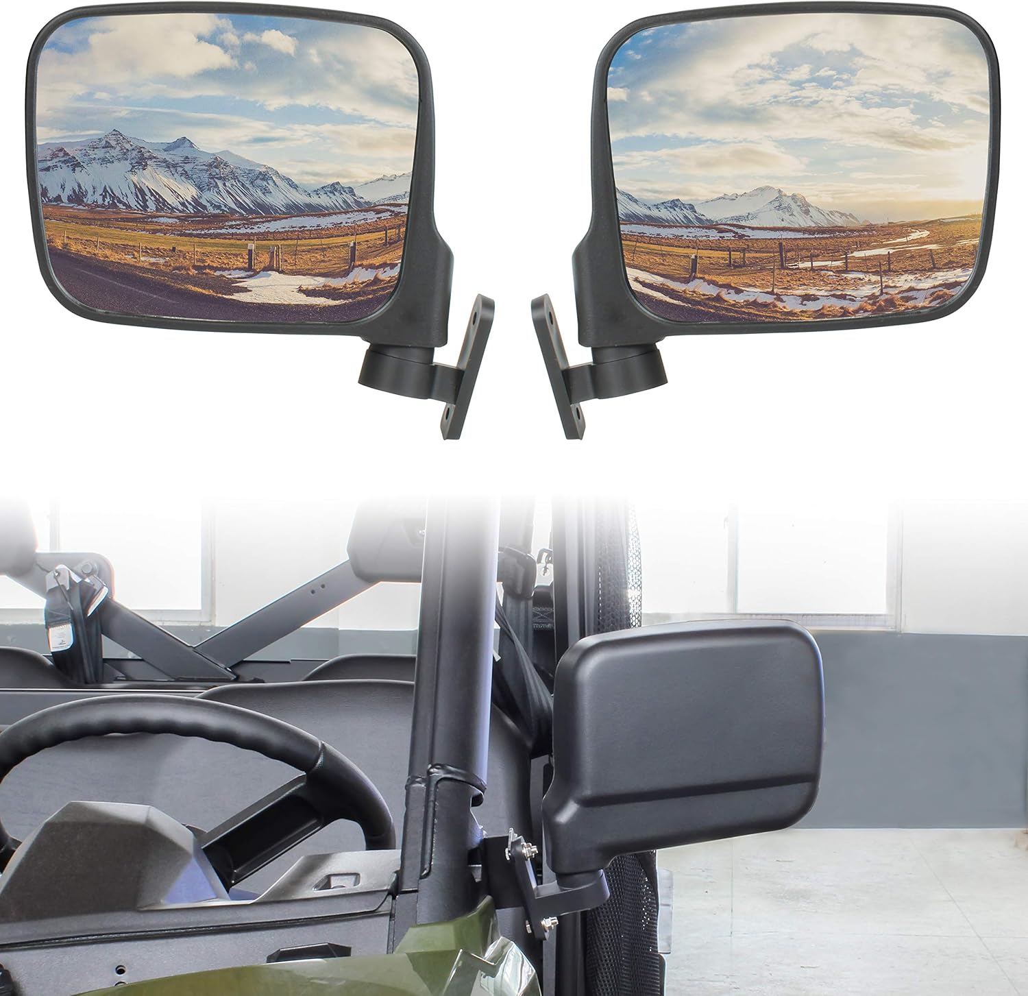 Rear View Side Mirrors for Ranger 500 570 900, SAUTVS Adjustable Folding Side View Mirrors for Polaris Ranger 500 2017-2022, Ranger 570 2015-2021 and Ranger XP 900 2014-2019 Accessories (2PCS)
