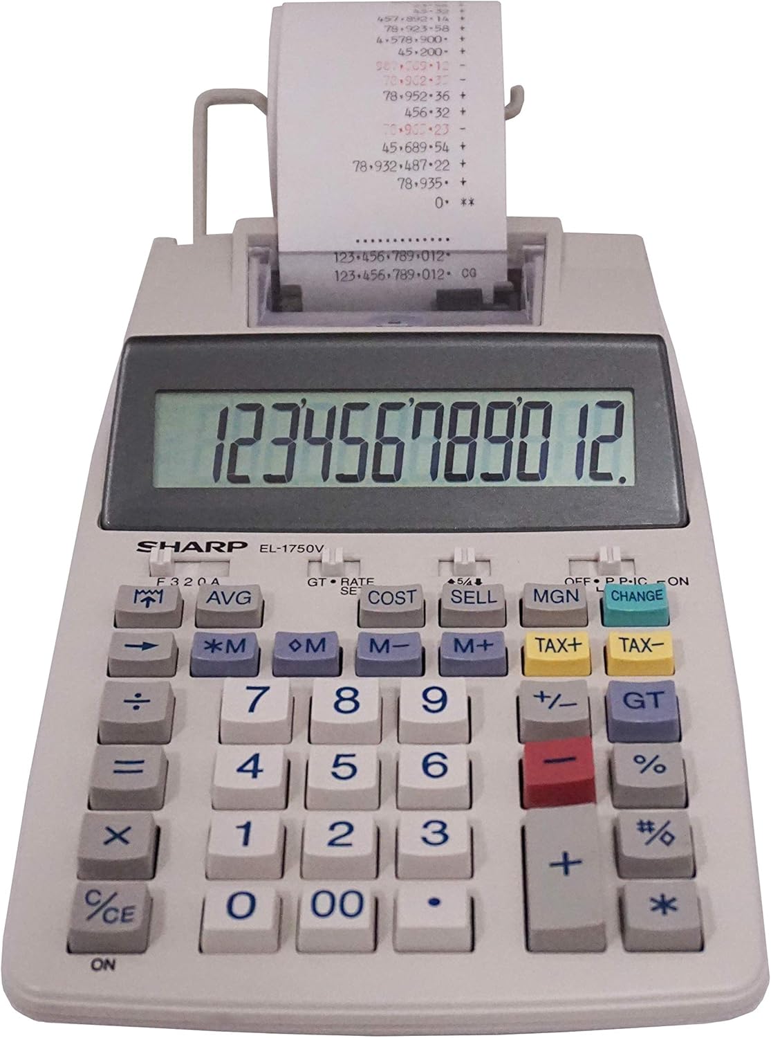 Sharp EL-1750V Two-Color Printing Calculator 2 Lines/Sec 3
