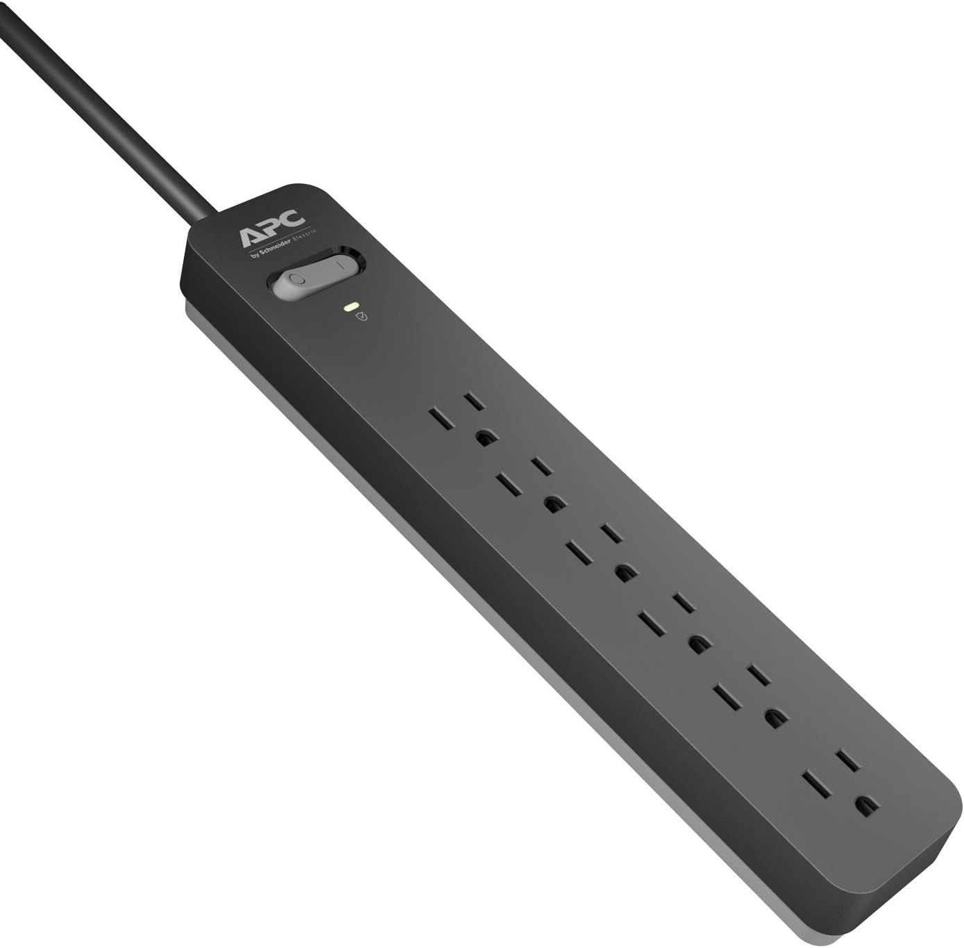 APC Surge Protector with Extension Cord 25 Ft, PE625, 6-Outlets, 1080 Joule, Power Strip Long Cord Black