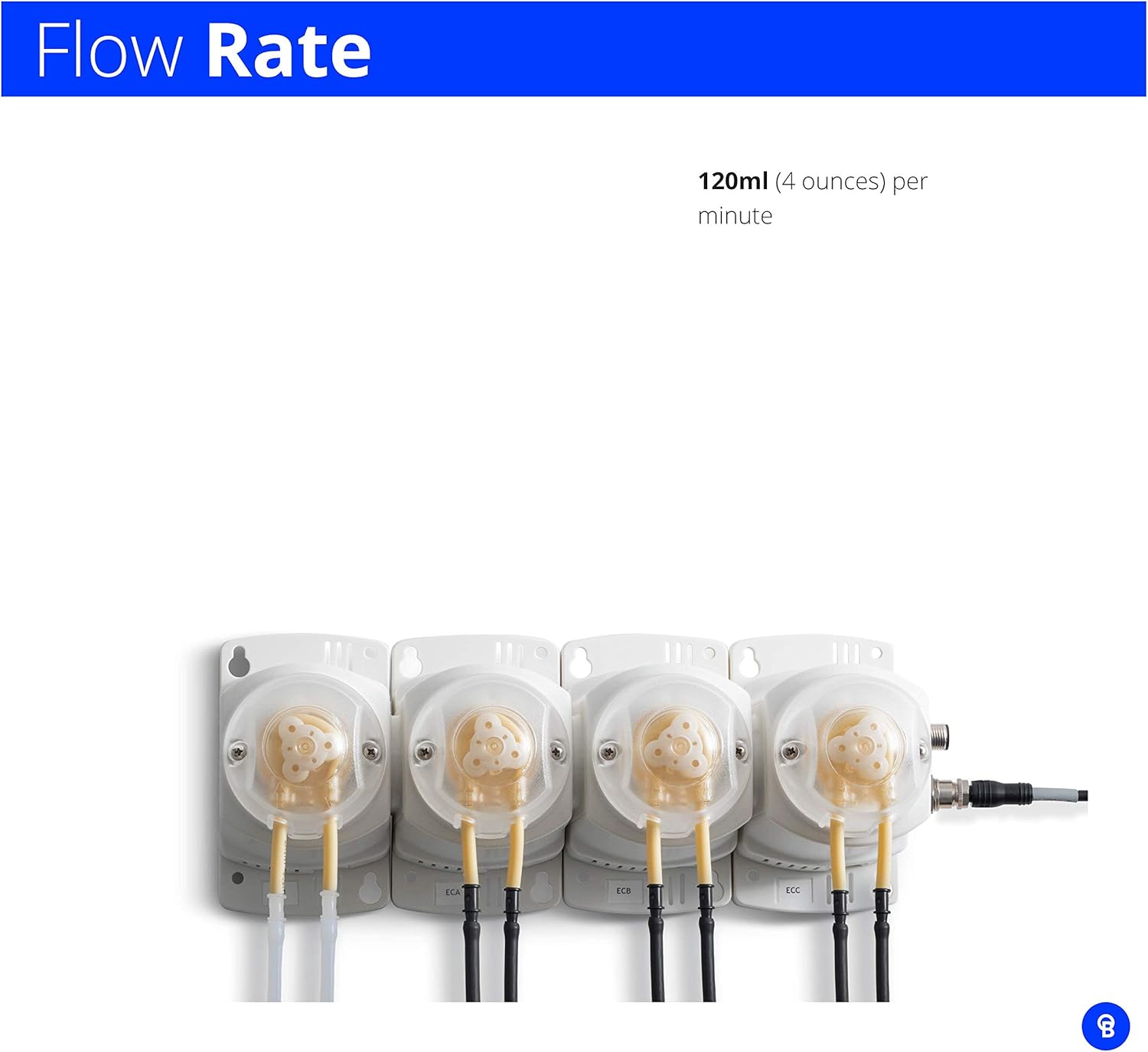 Bluelab PERIPODM4 Peripod M4 for Pro Controller, Dosing for pH and Nutrient (TDS), 4 Pumps with Accessories (Pro Controller Sold Separately), Tool for Hydroponic System and Indoor Plant Grow