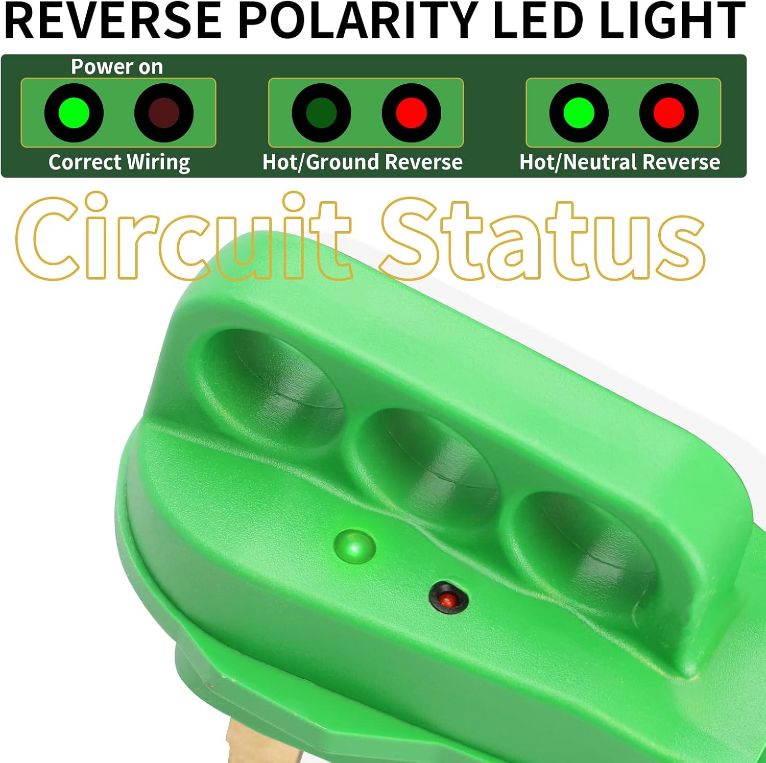 RV Detachable Power Cord 50A 50FT with Polarity LED Indicator, 14-50P Male to SS2-50R Locking Female, Come with Storage Bag and Plastic Strap, Suit for RV, Trailer, Campers