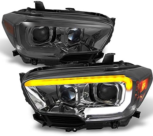 AKKON - For 2016-2022 Toyota Tacoma TRD/Limited Sequential LED Tube Dual Square Projector Headlights Pair