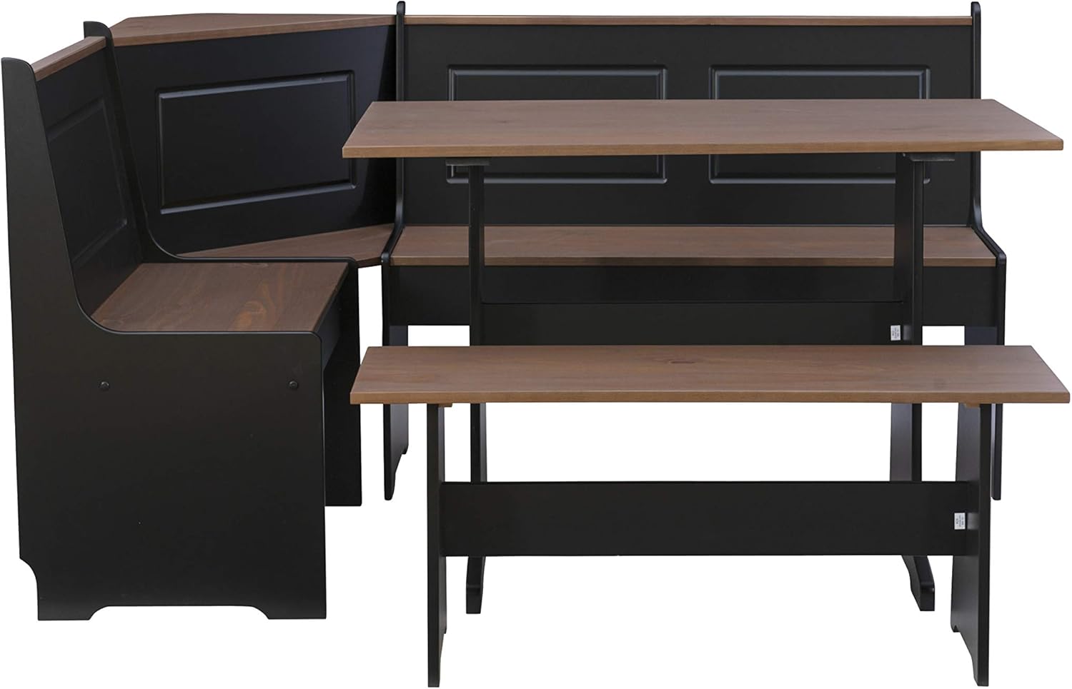 Linon Black and Pecan Breakfast Dining Set Ardmore Nook