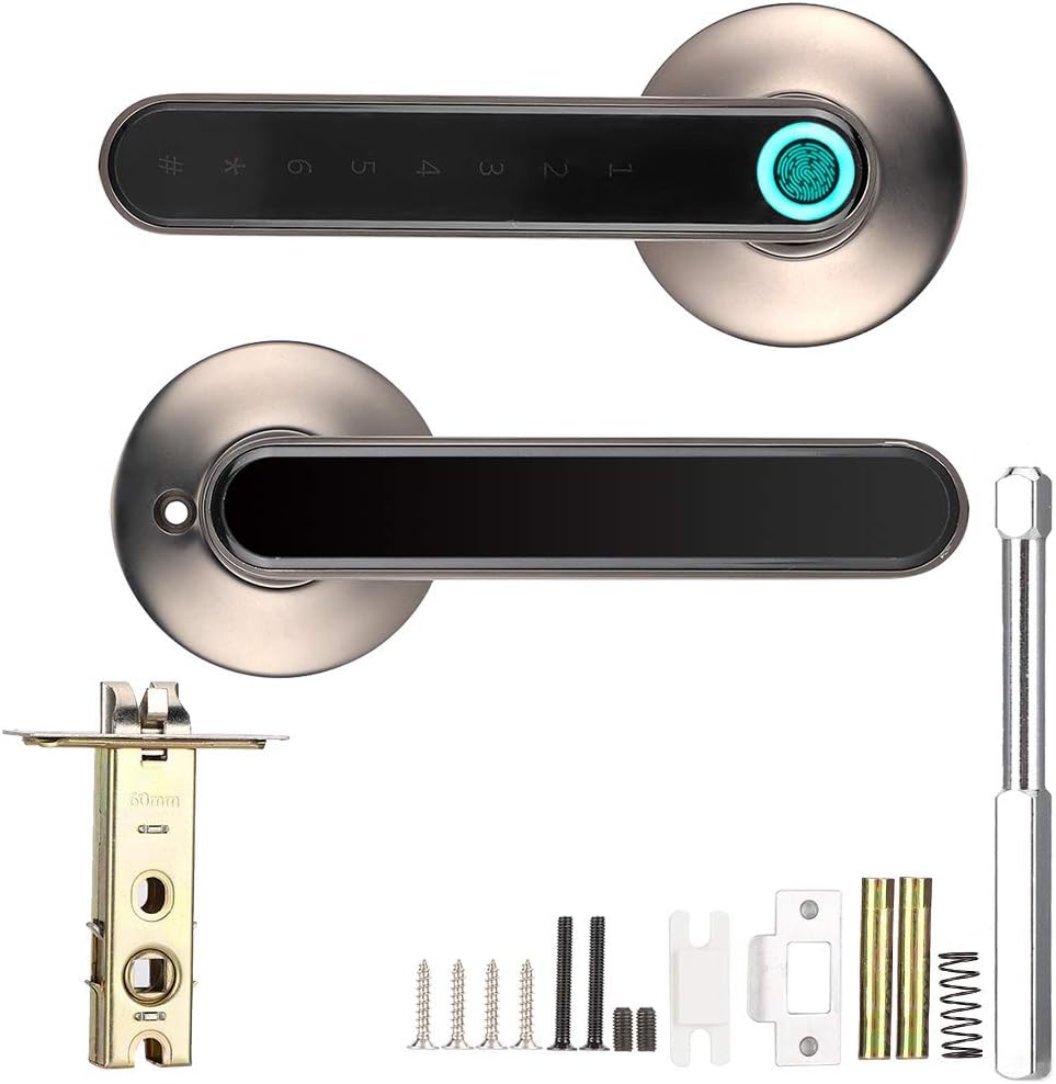 Smart Door Lock,App Keyless Entry Door Lock with Bluetooth,Fingerprint and Keypad,Smart Door Lock Front Door(Black)