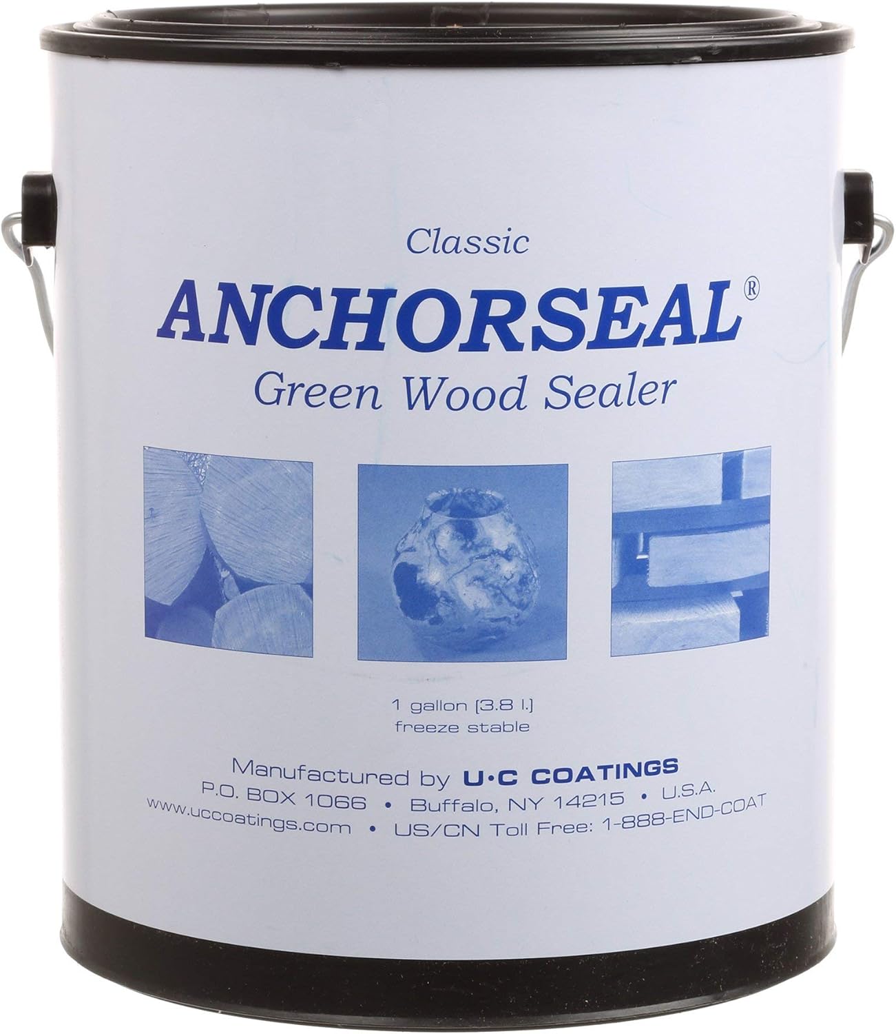 ANCHORSEAL Classic Log & Lumber End Sealer - Water Based Wax Emulsion, Prevents up to 90% of End Checking on Cut Ends of Hardwood & Softwood … (1 Gallon) Pack of 2