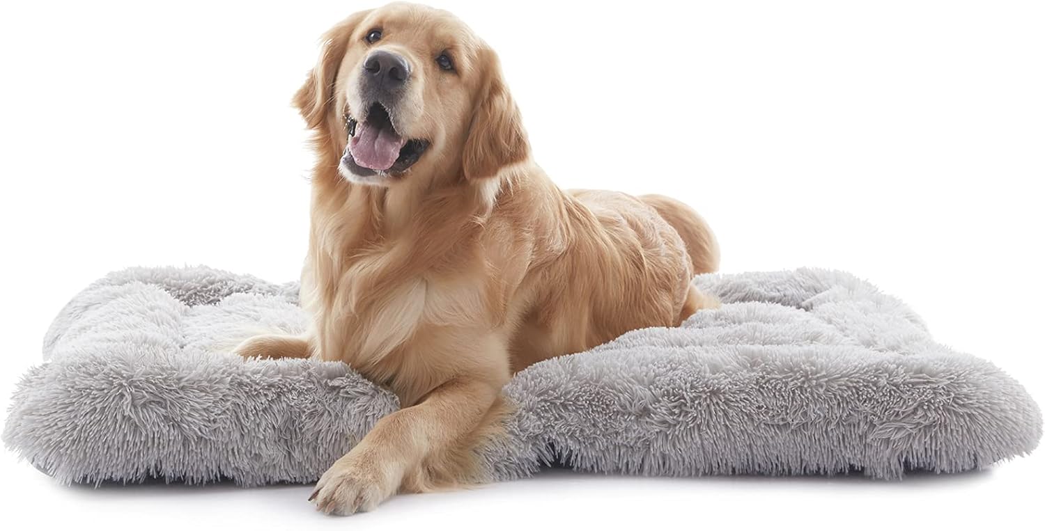 METCHIC Dog Crate Beds Large Dogs, Calming Dog Beds Crate Pads, Dog Crate Mats Machine Washable, 42''