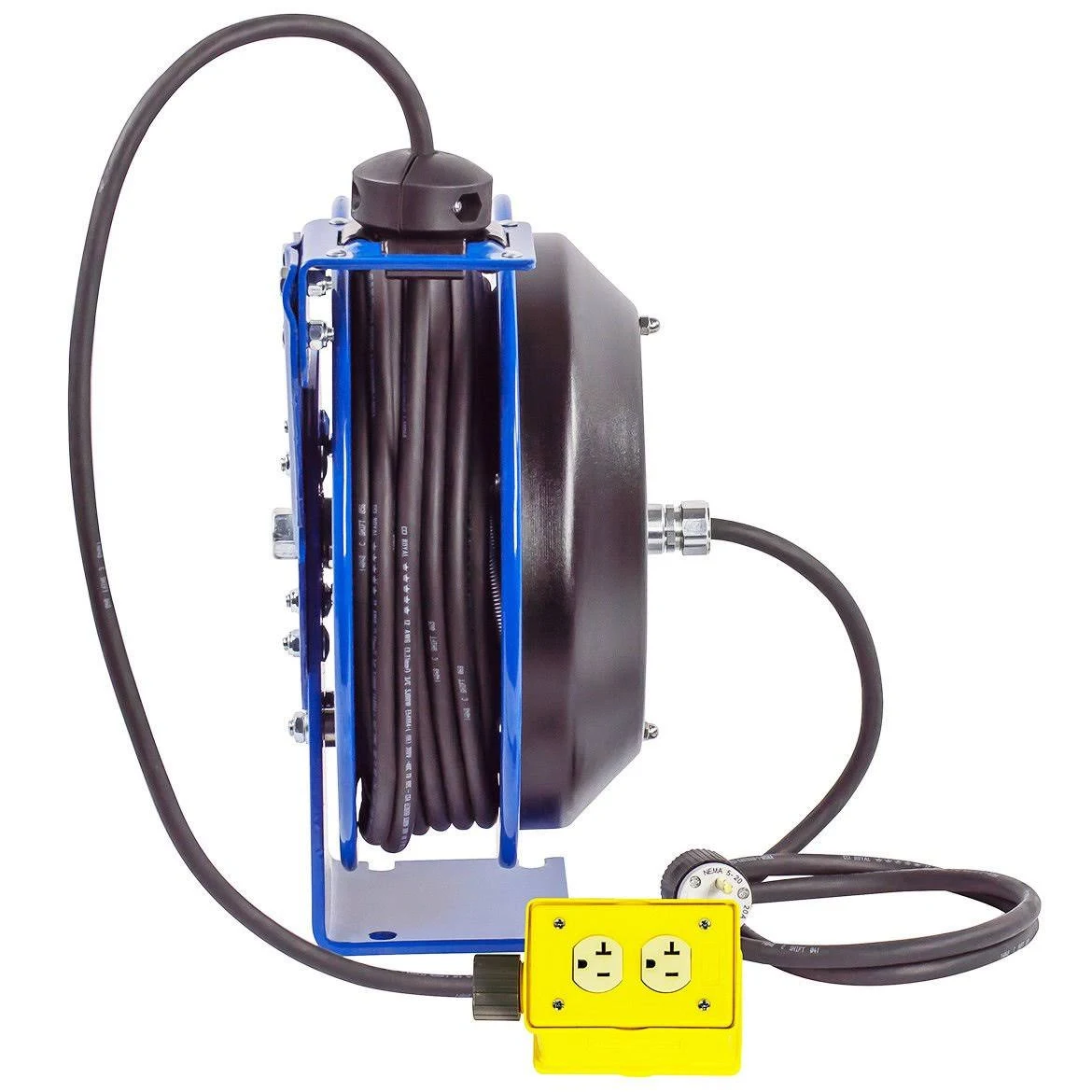 Coxreels PC13-3512-B 35-Foot Quad Receptacle Spring Rewind Reel W Power Cord