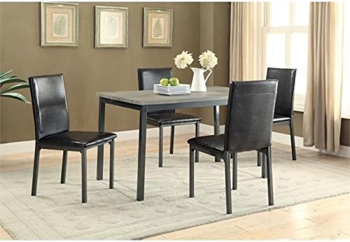 BOWERY HILL 5 Piece Dining Set in Black