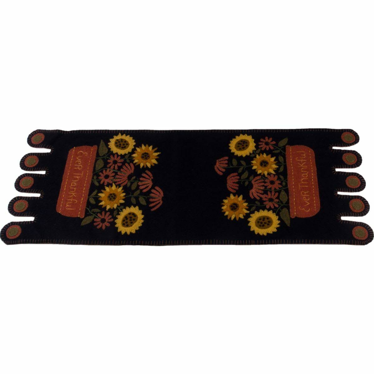 Home Collections by Raghu Ever Thankful Black Table Runner