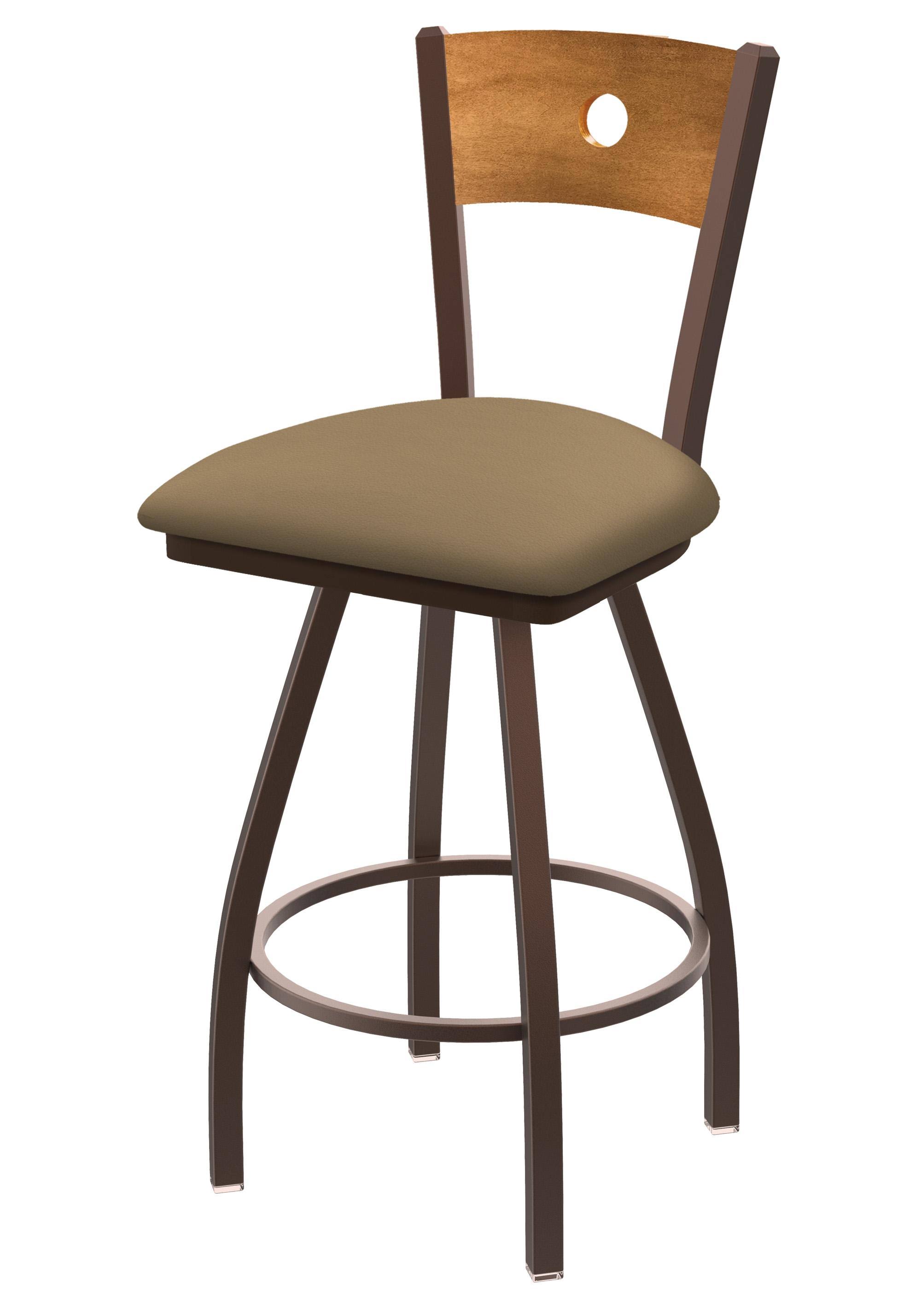 Holland Bar Stool 830 Voltaire 36x22 Swivel Counter Stool with Bronze Finish, Medium BACK, and Canter Sand Seat