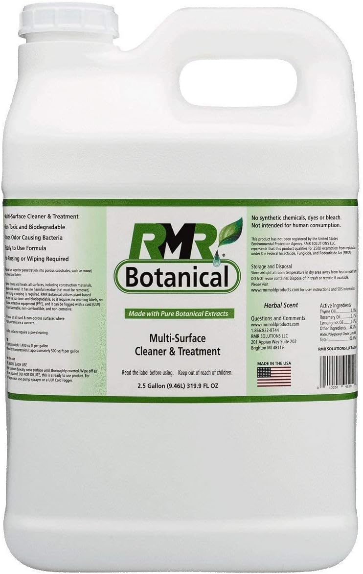 RMR Botanical Multi-Purpose Cleaner and Treatment Spray - Cleaning Supplies, Rinse-Free Solution, Natural Herbal Formula, Biodegradable, 2.5 Gallon Bottle Pack of 2