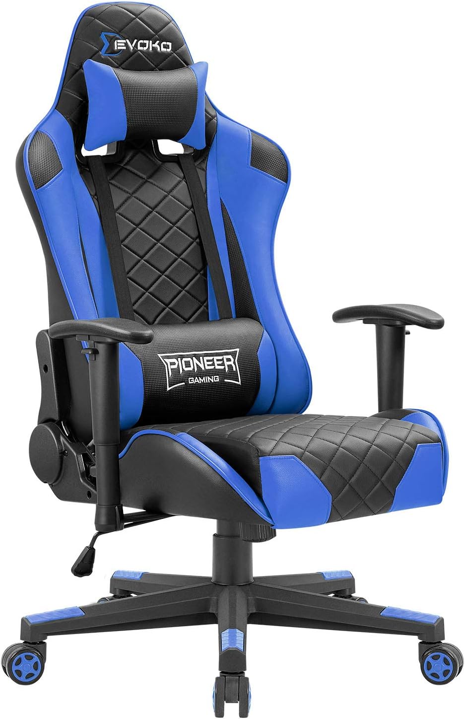 Tuoze Gaming Chair Racing Style Adjustable Height High Back Ergonomic Computer Chair Swivel Task Chair with Headrest and Lumbar Support Executive Office Chair (Blue)