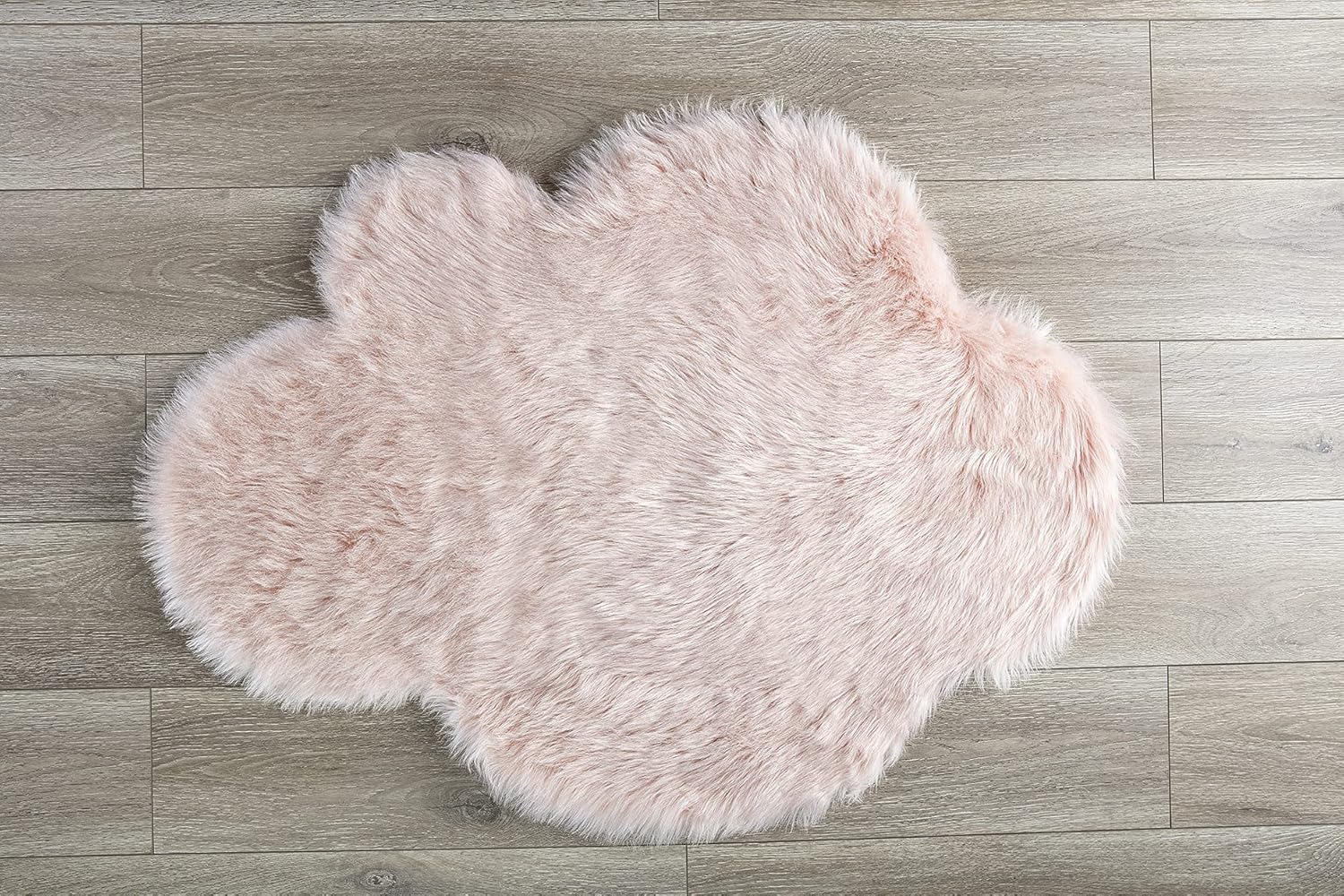 Machine Washable Faux Sheepskin Blush Cloud Area Rug 32