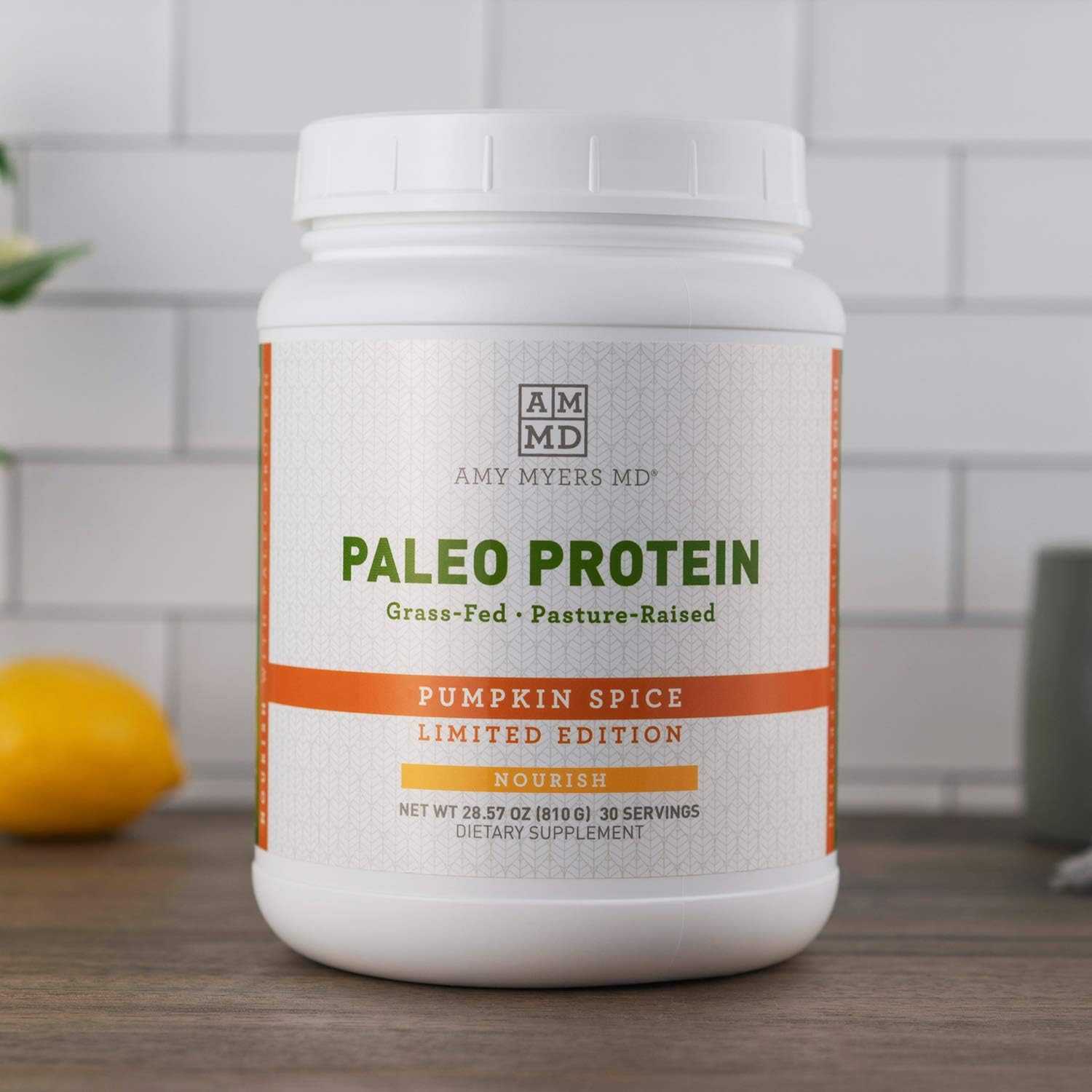 Seasonal Limited Edition Pumpkin Spice Pure Paleo Protein by Dr. Amy Myers – Clean Grass Fed, Pasture Raised Hormone Free Protein, Non-GMO, Gluten & Dairy Free – 21g Protein Per Serving Pack of 2