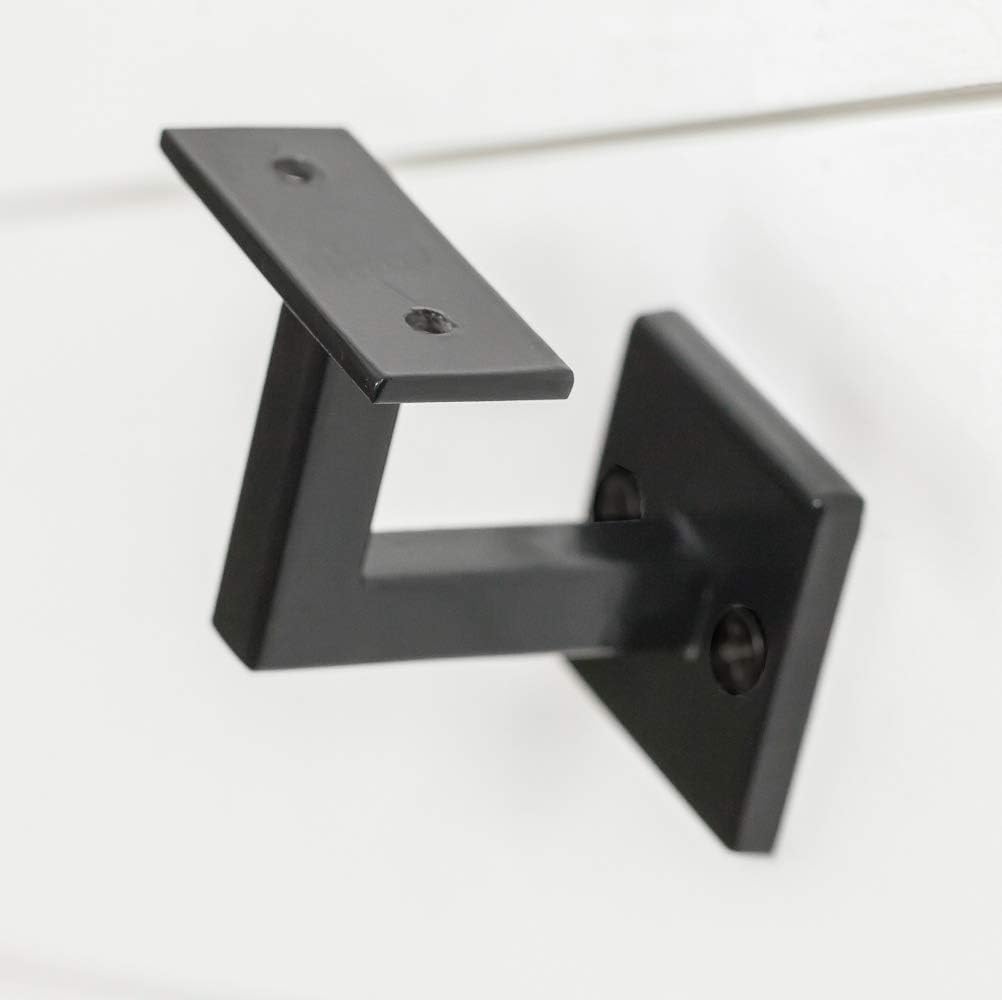 Minimal Handrail Bracket - Modern Steel Metal Stair Rail Black by Bold MFG & Supply in Austin TX Pack of 2
