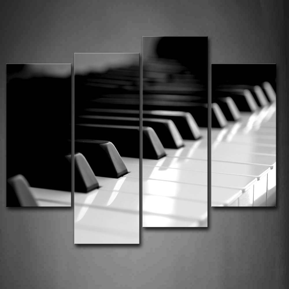 First Wall Art - Black and White Piano Keyboard Wall Art Painting The Picture Print On Canvas Art Pictures for Home Decor Decoration Gift