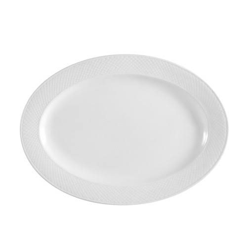 CAC BST-81 18x22 Porcelain Embossed Boston Oval Platter/Super White