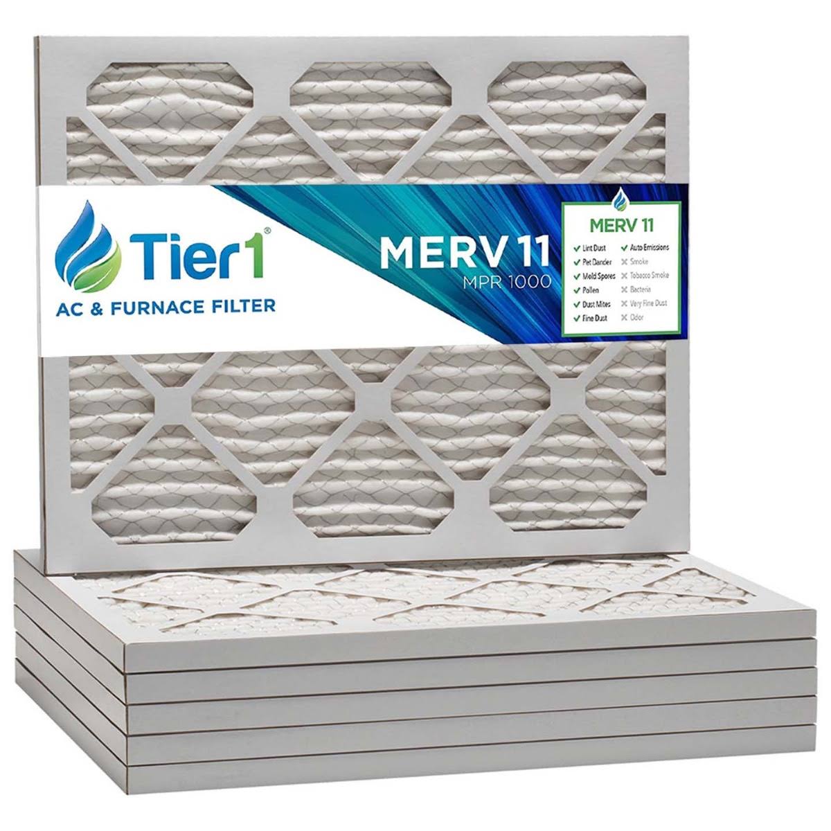 Tier1 16x18x1 MERV 11 Pleated Ultra Allergen AC Furnace Air Filter 6 Pack