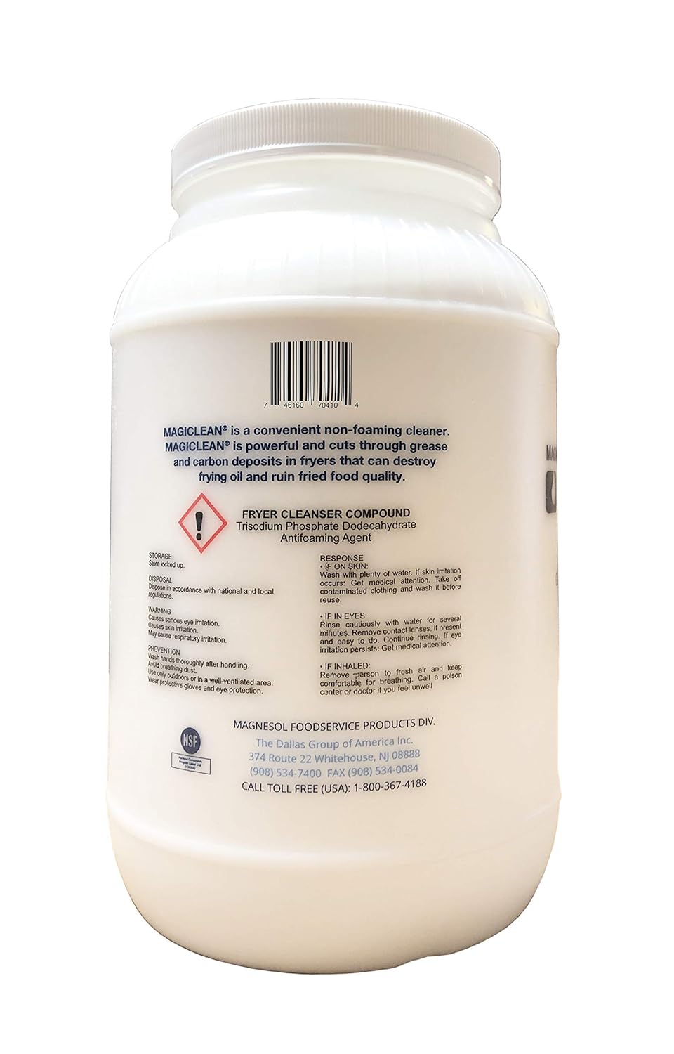 Magiclean Fryer Cleaner by Magnesol, Non-Foaming Fryer Cleaning Powder, Fryer Boil Out Powder to Remove Carbon & Grease Deposits in Deep Fryers, Makes Fryers Shine, 1 Gal Jar Pack of 2